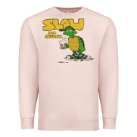 Pale Pink slow but mellow crazy Premium Sweatshirt - linhVisuals