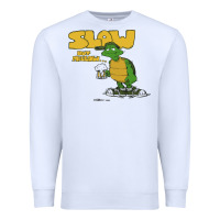 White slow but mellow crazy Premium Sweatshirt - linhVisuals