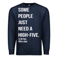 Navy some people need a high five Premium Sweatshirt - linhVisuals