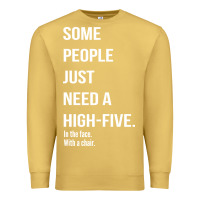 Antique Gold some people need a high five Premium Sweatshirt - linhVisuals
