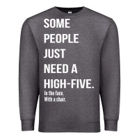 Charcoal Heather some people need a high five Premium Sweatshirt - linhVisuals