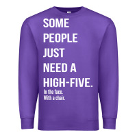 Purple some people need a high five Premium Sweatshirt - linhVisuals