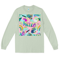 Matcha hello kindergarten seamless pattern Long Sleeve Tee - BundleAndBundleShop
