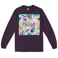 Plum hello kindergarten seamless pattern Long Sleeve Tee - BundleAndBundleShop