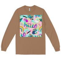 Toasted Coconut hello kindergarten seamless pattern Long Sleeve Tee - BundleAndBundleShop