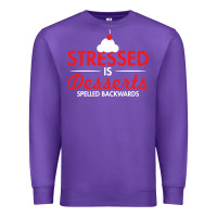 Purple stressed is desserts spelled backwards Premium Sweatshirt - linhVisuals
