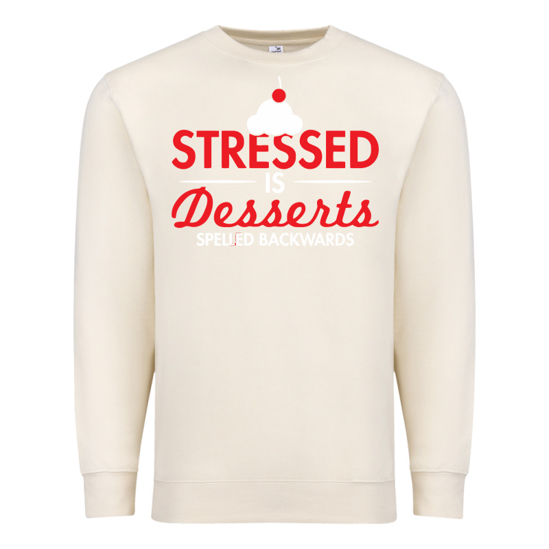 Stressed Is Desserts Spelled Backwards Premium Sweatshirt by linhVisuals | Teevron