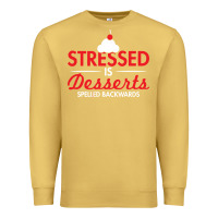 Antique Gold stressed is desserts spelled backwards Premium Sweatshirt - linhVisuals