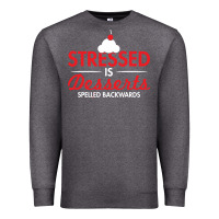Charcoal Heather stressed is desserts spelled backwards Premium Sweatshirt - linhVisuals