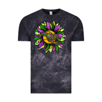 Cloud Black Mardi Gras Sunflower With Crawfish Vintage Tee - BundleAndBundleShop