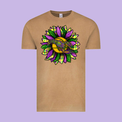 Mardi Gras Sunflower With Crawfish Vintage Tee Designed By Bundleandbundleshop