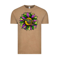 Vintage Coffee Mardi Gras Sunflower With Crawfish Vintage Tee - BundleAndBundleShop