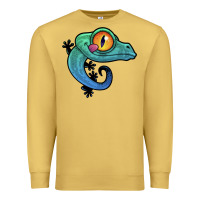 Antique Gold cute colorful cartoon gecko Premium Sweatshirt - linhVisuals