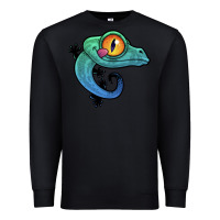 Black cute colorful cartoon gecko Premium Sweatshirt - linhVisuals