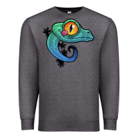 Charcoal Heather cute colorful cartoon gecko Premium Sweatshirt - linhVisuals