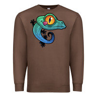 Chestnut cute colorful cartoon gecko Premium Sweatshirt - linhVisuals