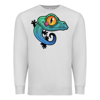Dove Grey cute colorful cartoon gecko Premium Sweatshirt - linhVisuals
