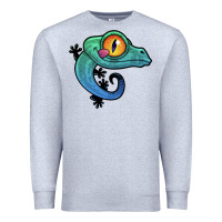 Heather Grey cute colorful cartoon gecko Premium Sweatshirt - linhVisuals