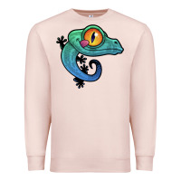 Pale Pink cute colorful cartoon gecko Premium Sweatshirt - linhVisuals