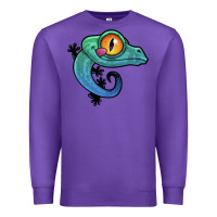 Purple cute colorful cartoon gecko Premium Sweatshirt - linhVisuals