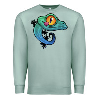Seafoam cute colorful cartoon gecko Premium Sweatshirt - linhVisuals