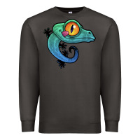 Smoke cute colorful cartoon gecko Premium Sweatshirt - linhVisuals