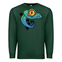 Sports Green cute colorful cartoon gecko Premium Sweatshirt - linhVisuals