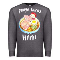 Charcoal Heather studio ghibli ponyo loves ham Premium Sweatshirt - linhVisuals