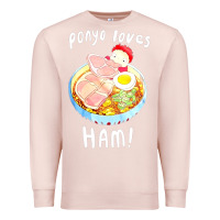 Pale Pink studio ghibli ponyo loves ham Premium Sweatshirt - linhVisuals
