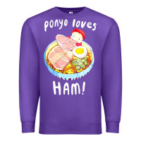 Purple studio ghibli ponyo loves ham Premium Sweatshirt - linhVisuals