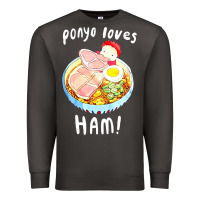 Smoke studio ghibli ponyo loves ham Premium Sweatshirt - linhVisuals