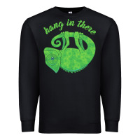 Black hang in there magical chameleon Premium Sweatshirt - linhVisuals