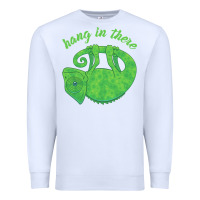 White hang in there magical chameleon Premium Sweatshirt - linhVisuals