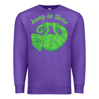 Purple hang in there magical chameleon Premium Sweatshirt - linhVisuals