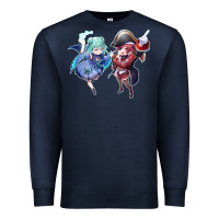 Navy Houshou Marine and Uruha Rushia Premium Sweatshirt - linhVisuals