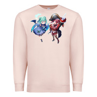 Pale Pink Houshou Marine and Uruha Rushia Premium Sweatshirt - linhVisuals