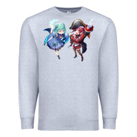 Heather Grey Houshou Marine and Uruha Rushia Premium Sweatshirt - linhVisuals