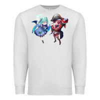 Oatmeal Heather Houshou Marine and Uruha Rushia Premium Sweatshirt - linhVisuals