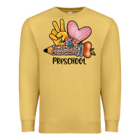 Antique Gold peace love preschool Premium Sweatshirt - JahusDesignShop