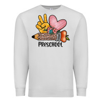 Dove Grey peace love preschool Premium Sweatshirt - JahusDesignShop