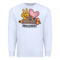 White peace love preschool Premium Sweatshirt - JahusDesignShop