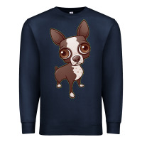 Navy zippy the boston terrier Premium Sweatshirt - linhVisuals