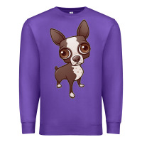 Purple zippy the boston terrier Premium Sweatshirt - linhVisuals