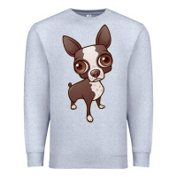 Heather Grey zippy the boston terrier Premium Sweatshirt - linhVisuals