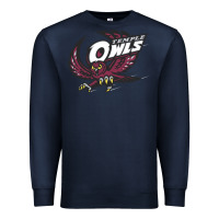 Navy temple owls Premium Sweatshirt - linhVisuals