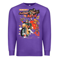Purple ramen rider food, noodles Premium Sweatshirt - linhVisuals