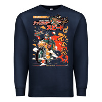 Navy ramen rider food, noodles Premium Sweatshirt - linhVisuals
