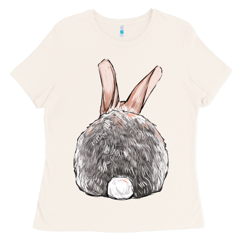 Easter Bunny Back View Ladies Tee by OliviaCreatesArt | Teevron