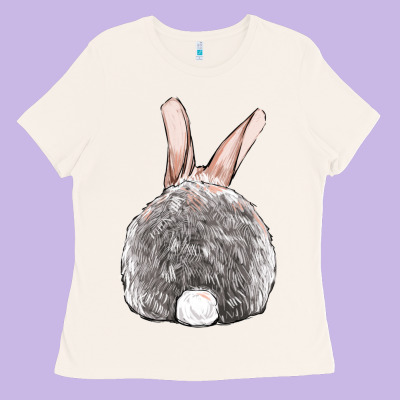 Easter Bunny Back View Ladies Tee Designed By Oliviacreatesart