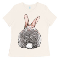 Bone Easter bunny back view Ladies Tee - OliviaCreatesArt
